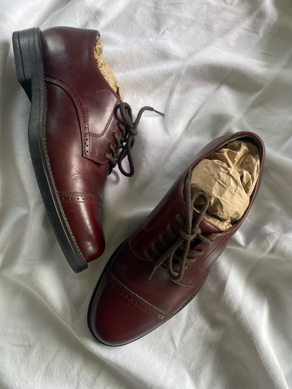 Vintage Burgundy Leather Oxford Brogues